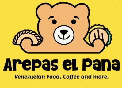 Arepas el Pana logo, a cute bear holding an empanada.